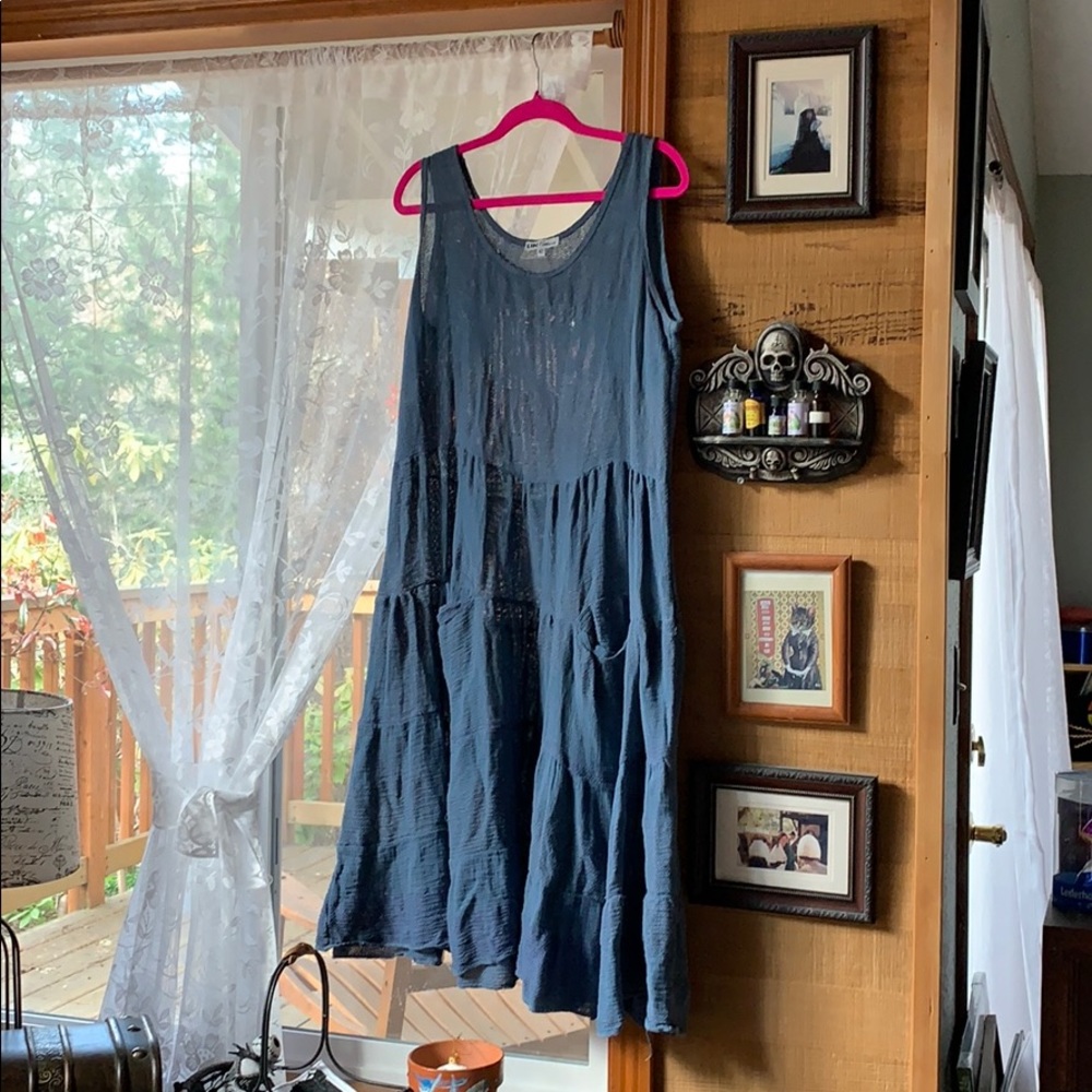 Blue cotton summer dress